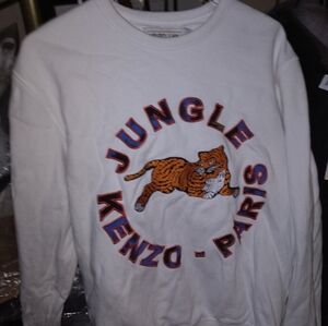 Kenzo h&m cotton long sleeve graphic embroidered tiger sweatshirt size medium